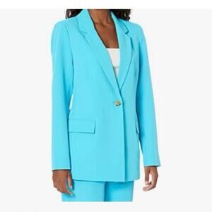 The Drop Ocean Blue Long Line Single Button Blazer Small New Relaxed Summer